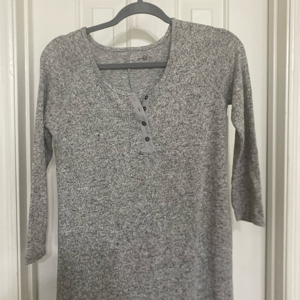 SO Small Gray Button-Up  Sweater Dress